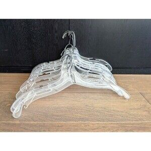 Vintage Clear Plastic Clothes Hangers Lot of 12